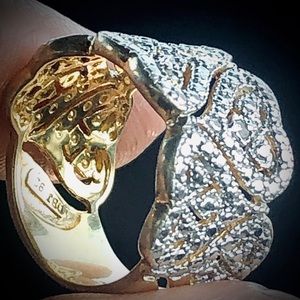 Sterling silver and vermeil + diamond accents ring